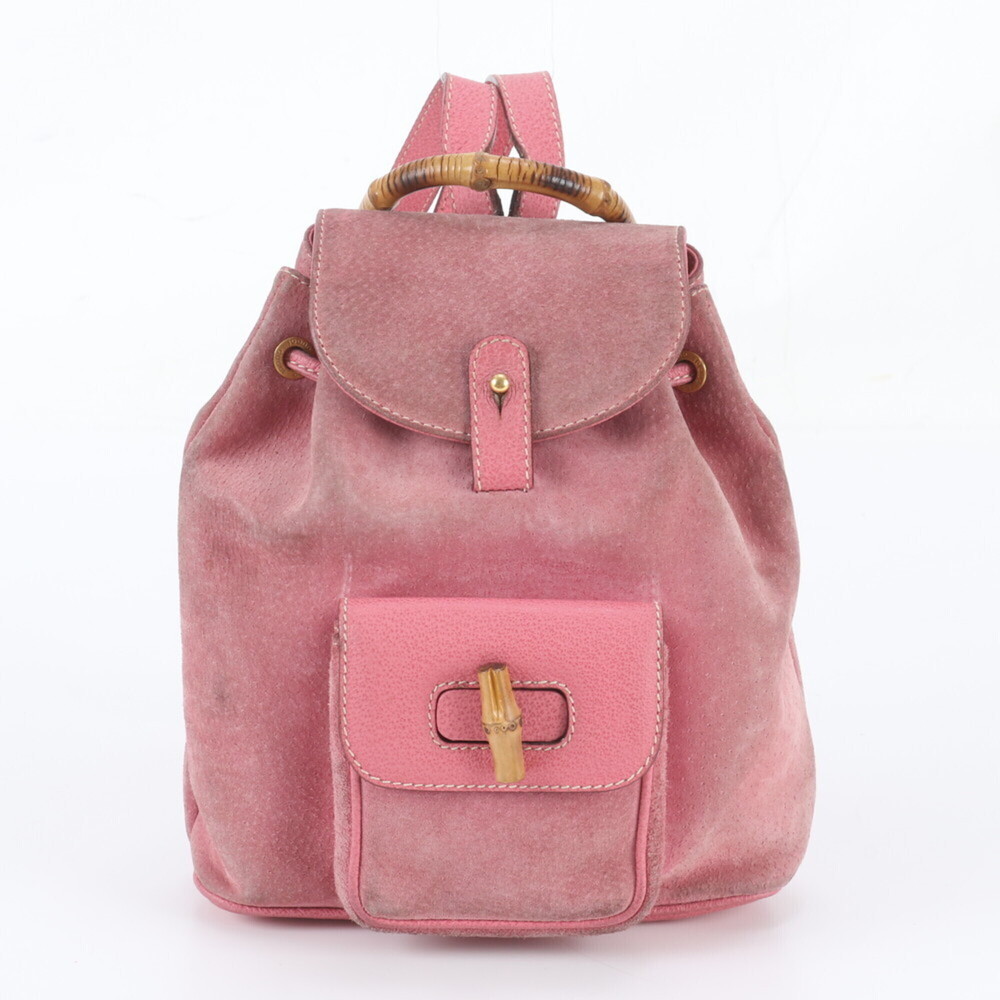 Gucci Old Bamboo 003 2034 0030 Leather Backpack Rucksack for Women